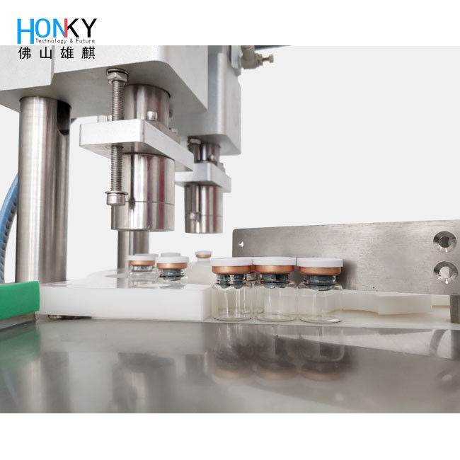 Αυτόματη μηχανή κάλυψης φιαλίδων με διπλή κεφαλή και 3600 BPH για σφράγιση φιαλιδίων από γυαλί